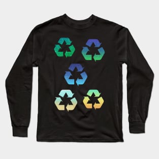 Ombre Faux Glitter Recycle Symbol Pack Long Sleeve T-Shirt